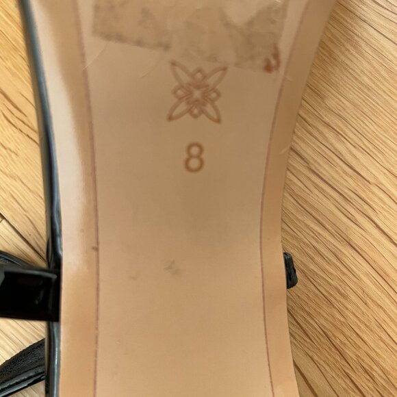 BCBGeneration Ladies Strappy Heels, Black Patent Leather, Size 8 - Picture 6 of 7